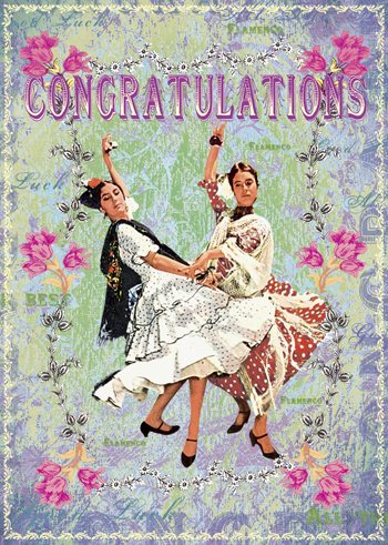 Congratulations Spanish Dancers Greeting Card